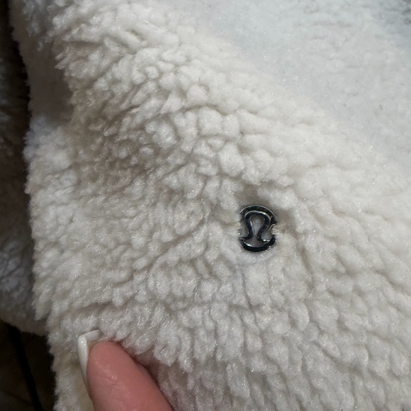 Lululemon Cinchable Oversized Fleece Zip-Up White Opal - size 6 EUC Teddy Jacket - Picture 6 of 8